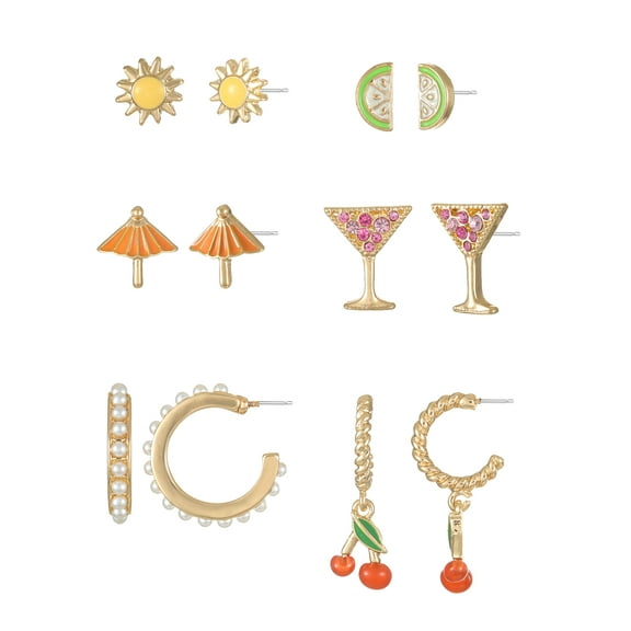 Packed Party Tropical Punch Earring Set, 6 Pairs