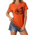 thumbnail image 2 of YLHFASHION T-shirt à Manches Courtes pour Femmes, Couleur Unie, Coupe Ample, Col Rond, Imprimé, Liquidation à 50 % T-shirt à Manches Courtes pour Femmes, 2 of 4