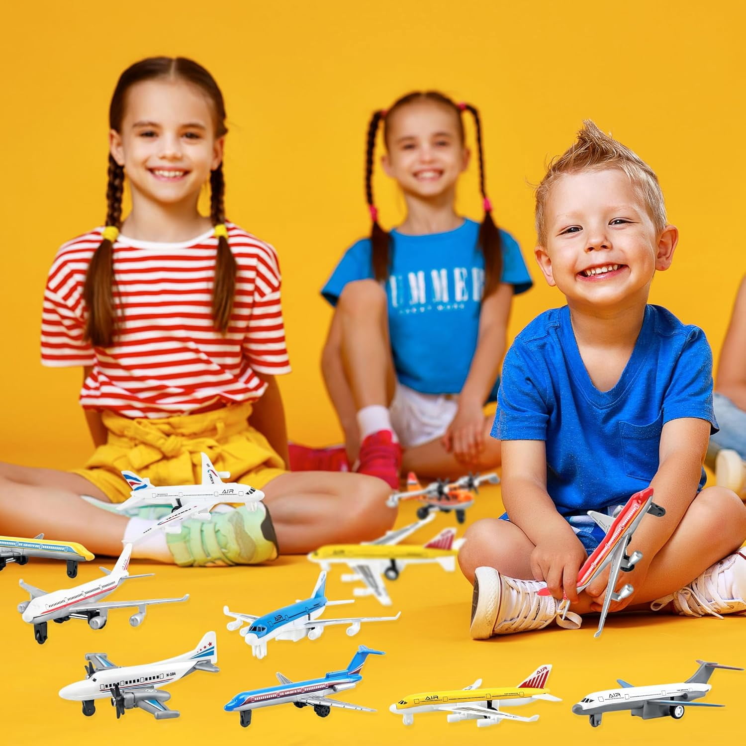 BTEPSGA 10 Pack Airplane Toys Diecast Pull Back Airplane Toys Alloy Planes Model for Kids Birthday Children's Day Gifts Classroom Rewards Airforce Party Favors