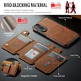 thumbnail image 4 of Dteck for Samsung Galaxy S25 Edge Magnetic Case with Detachable Wallet Card Holder, Compatible with MagSafe, RFID Blocking Credit Slots Kickstand Shockproof Phone Cover for Women Men,Brown, 4 of 6