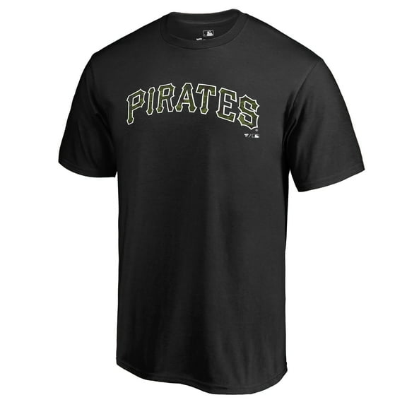 Men's Black Pittsburgh Pirates Armed Forces Wordmark T-Shirt