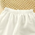thumbnail image 4 of Zpanxa Girls Short Sets Summer Solid Color Thin Home Clothing with Ruffle Round Neck Tank Top Sets 3-4 Years, 4 of 5