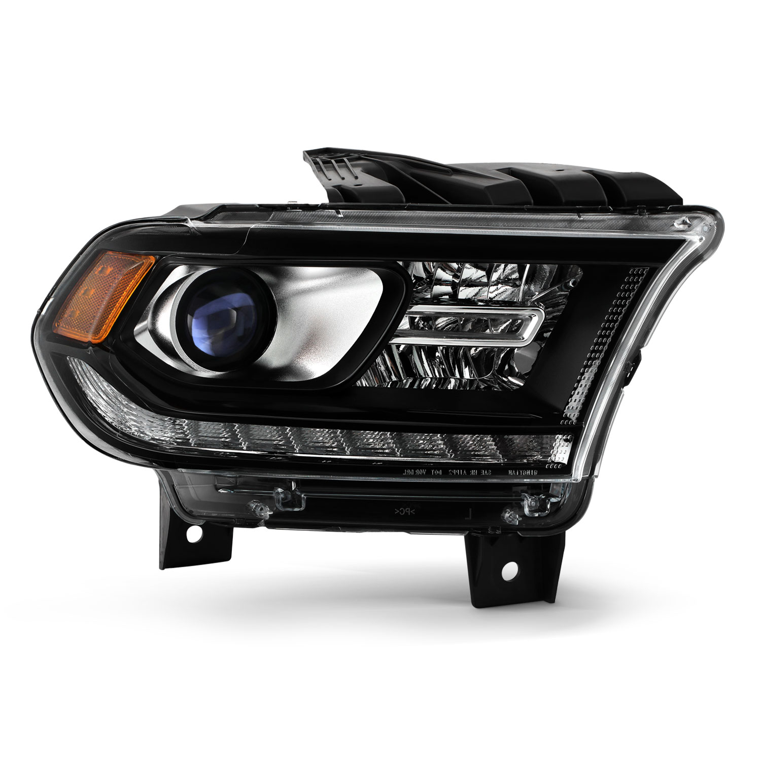 Pair LED DRL Headlights For 2014 2016-2020 Dodge Durango – Halogen, Black Housing