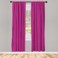 thumbnail image 3 of Ambesonne Hot Pink Curtains, Windmill Seem Flowers, Pair of 28"x95", Hot Pink Green and Blue, 3 of 5