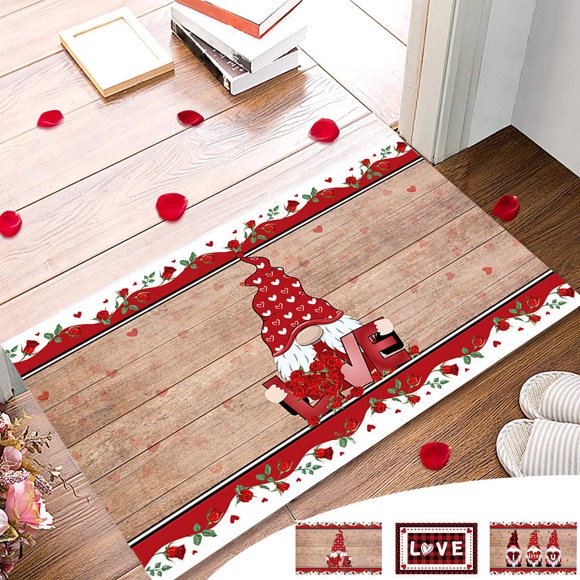 MTBLYS Valentine'S Day Straight Carpet Floor Mats Absorbent Non-Slip Polyester 15.74X23.62 Inches Bathroom Living Room Kitchen Foot Mat Indoor Use