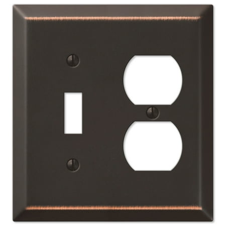 Bronze Toggle Switchplate - Single Toggle Single Duplex Wall Switch Plate Cover, Oil Rubbed Bronze
