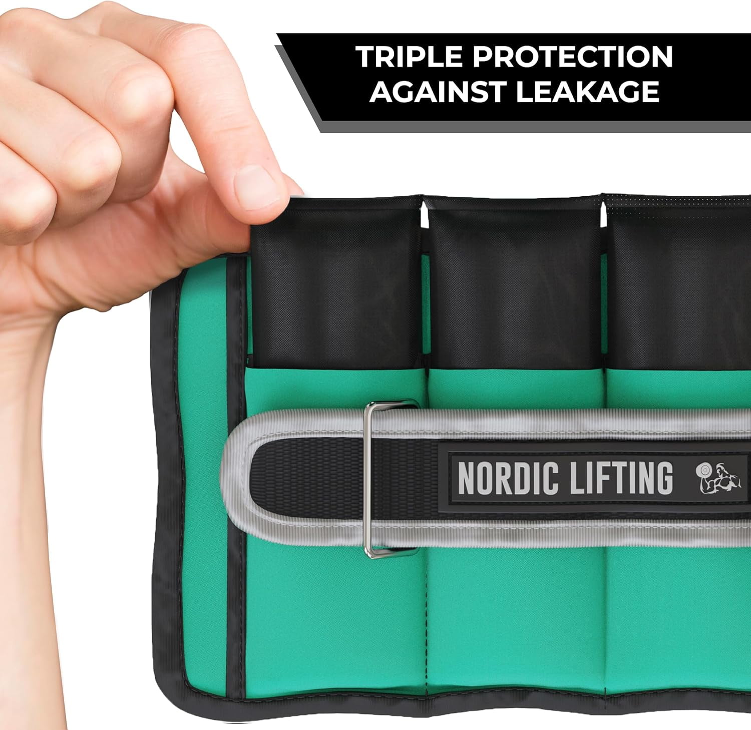 Nordic Lifting Adjustable Ankle Weights for Women & Men 2-10 lbs, Moss Green, 1 Pair