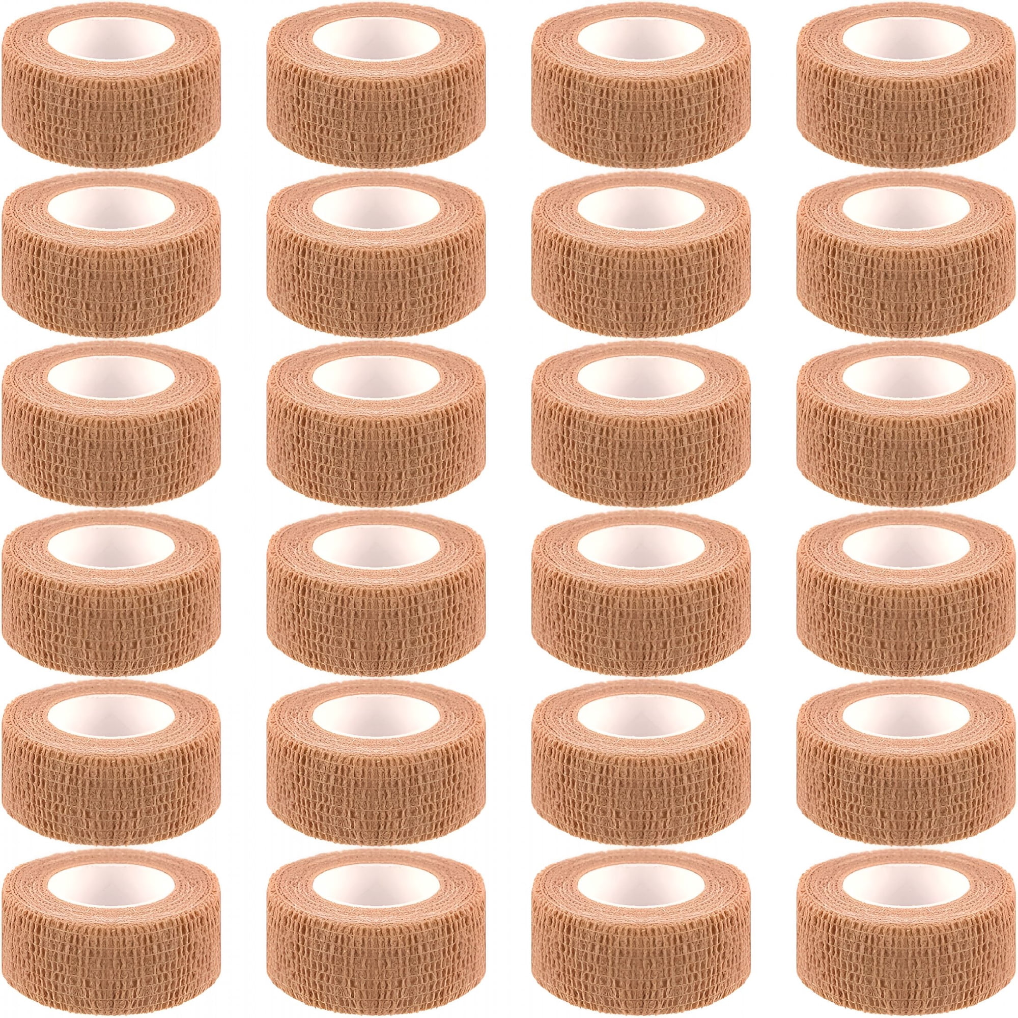 QARUN 24 Pack Self Adherent Cohesive Wrap Bandages 1 Inches X 5 Yards,First Aid Tape,Elastic Self Adhesive Tape,Athletic,Sports Wrap Tape,Bandage Wrap for Sports,Wrist,Skin Colour Athletic Tape