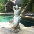 thumbnail image 3 of Homestyles 21"H Antique White Sexy Merman Mermaid Sitting on Rock Nautical Beach Extra Large Statue, 3 of 5
