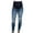 Blue, variant on gakvov Women Solid Color Hole High Jeans Flares Ankle Fashion Pants Trouser