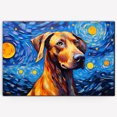 thumbnail image 3 of Azawakh Dog Canvas Van Gogh Starry Night Wall Art Gifts Canvas Wall Art Frame Music Artist Customized Canvas Framed Photo Art Work For The Bedroom(Gifts For Dog Lover ), 3 of 6