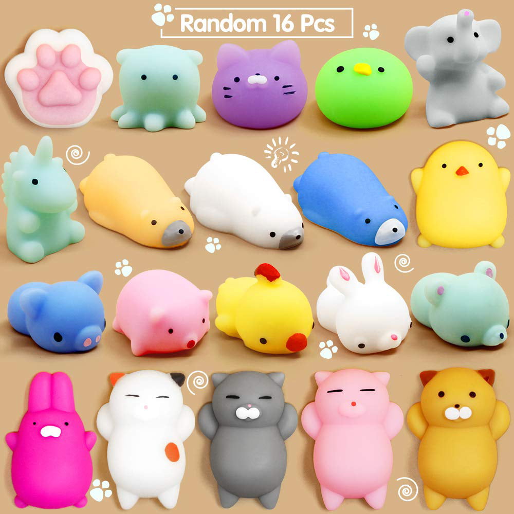 Party Favors for Kids Boys Girls 20pcs Mochi Squishy Toys Mini Kawaii Animal Squishies Squeeze Toy Anxiety Stress Reliever Toys 