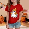 thumbnail image 2 of 1-2 Years Girl Halloween Short Sleeved Top Halloween T-Shirt Party Gift Spooky Season Daily Casual, 2 of 5