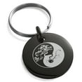 thumbnail image 1 of Stainless Steel Bonsai Tree Yin Yang Engraved Small Medallion Circle Charm Keychain Keyring, 1 of 1