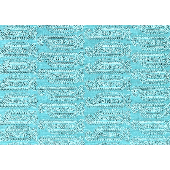 Ahgly Company Indoor Rectangle Solid Light Blue Modern Area Rugs, 2' x 4'