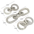 thumbnail image 3 of 9", 9", 13"W Gray Marble Handmade Geometric 3 Link Chain Sculpture with Various Shapes, by DecMode (3 Count), 3 of 7