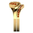 thumbnail image 3 of 0.45 ct Brilliant Round Cut Red Zircon 14K Yellow Gold Solitaire with Accents Engagement Bridal Wedding Ring Band Set size 10.25, 3 of 7