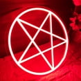 thumbnail image 2 of Letrero de neón con forma de bola de pentagrama satánico, LED regulable, 33 x 33 cm, 2 of 7