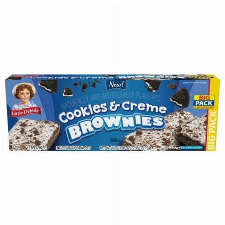 2X - Little Debbie Cookies & Creme Brownie Snack Cake 11.98 oz