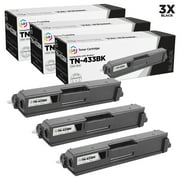 LD Compatible Replacement for TN433BK Black Toner Cartridge 3-Pack for HL-L8260CDW, HL-L8360CDW, HL-L8360CDWT, HL-L9310CDW, HL-L9310CDWT, HL-L9310CDWTT, MFC-L8610CDW, MFC-L8900CDW