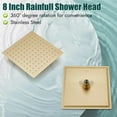 thumbnail image 3 of 8 Inch Shower Head and Handle Set Square Shower Faucet Set Bathroom Rainfall Shower System Stainless Steel Showerhead Single Function Shower Trim Kit,Female Thread Valve,Brushed Gold, 3 of 14