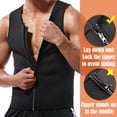 thumbnail image 4 of VASLANDA Sweat Sauna Suit for Men Weight Loss Waist Trainer Vest Hot Neoprene Body Shaper Zipper Tank Top Workout Shirt, 4 of 7