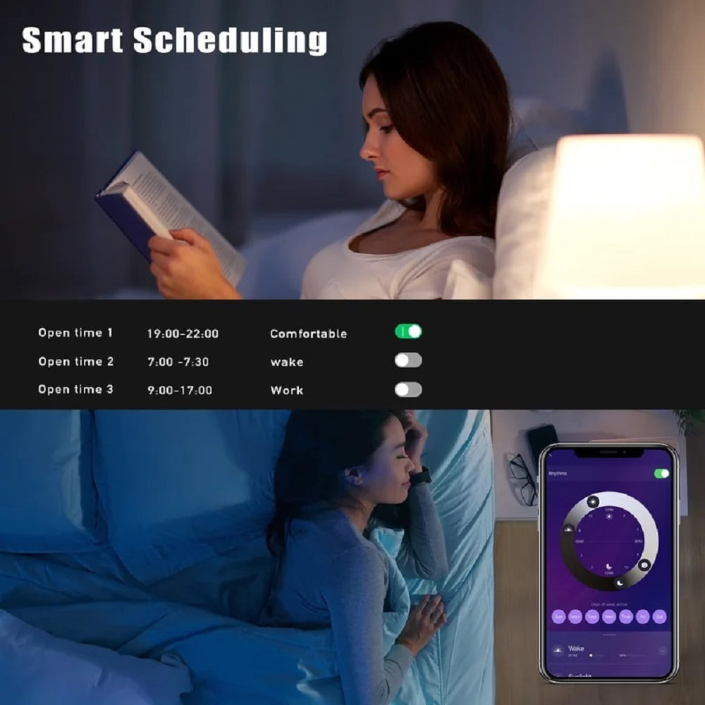Homevenus Smart Light Bulbs, 9W A19 RGB Color Changing LED Light Bulb with Music Sync Controlled Via Wi-Fi & Bluetooth, Dimmable Tunable White, Works with Alexa Google Assistant, 4 Packs