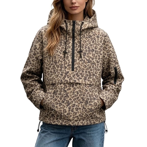 Casual Sporty Hooded Jacket And Windbreaker for Women Lightweight Outerwear with Adjustable