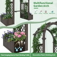 thumbnail image 3 of Wooden Garden Arbor with Planter&Swing,Outdoor Arbor Trellis for Climbing Plants, Roses, Vines, Outside Pergola Planter, Garden Arch for Lawn Backyard Wedding Ceremony Bridal Party, 3 of 6