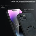 thumbnail image 5 of ELEHOLD For iPhone 13 Luxury Leather Magnetic Shockproof Case Slim Drop Protection Cover, Lens & Screen Protection, Compatible with Magsafe, Skin-Friendly, Black, 5 of 9