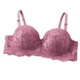 thumbnail image 3 of Ahuyic Womens Bra,Summer Plus Size Bra,Womens Solid Color Blocking Lifting Gathering Folding Sagging Bra Lingerie For Womens Daily Bra,Pink,M, 3 of 5