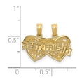 thumbnail image 2 of 14k Yellow Gold Textured Polished Best Friend Breakable Double Love Hearts Pendant Necklace 15x19mm Wide Pendant for Wom, 2 of 2