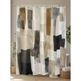 thumbnail image 4 of Fsddascl Modern Black Brown Shower Curtain Set - 54" x 78" Washable Bathtub Curtain with 12 Hooks, Abstract Oil Painting Art Waterproof Fabric Stall Shower Curtains for Bathroom/Bathtub Décor, 4 of 6