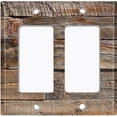 thumbnail image 6 of Metal Light Switch Plate Outlet Cover Image of Wood Block Wallpaper WOD006, 6 of 13