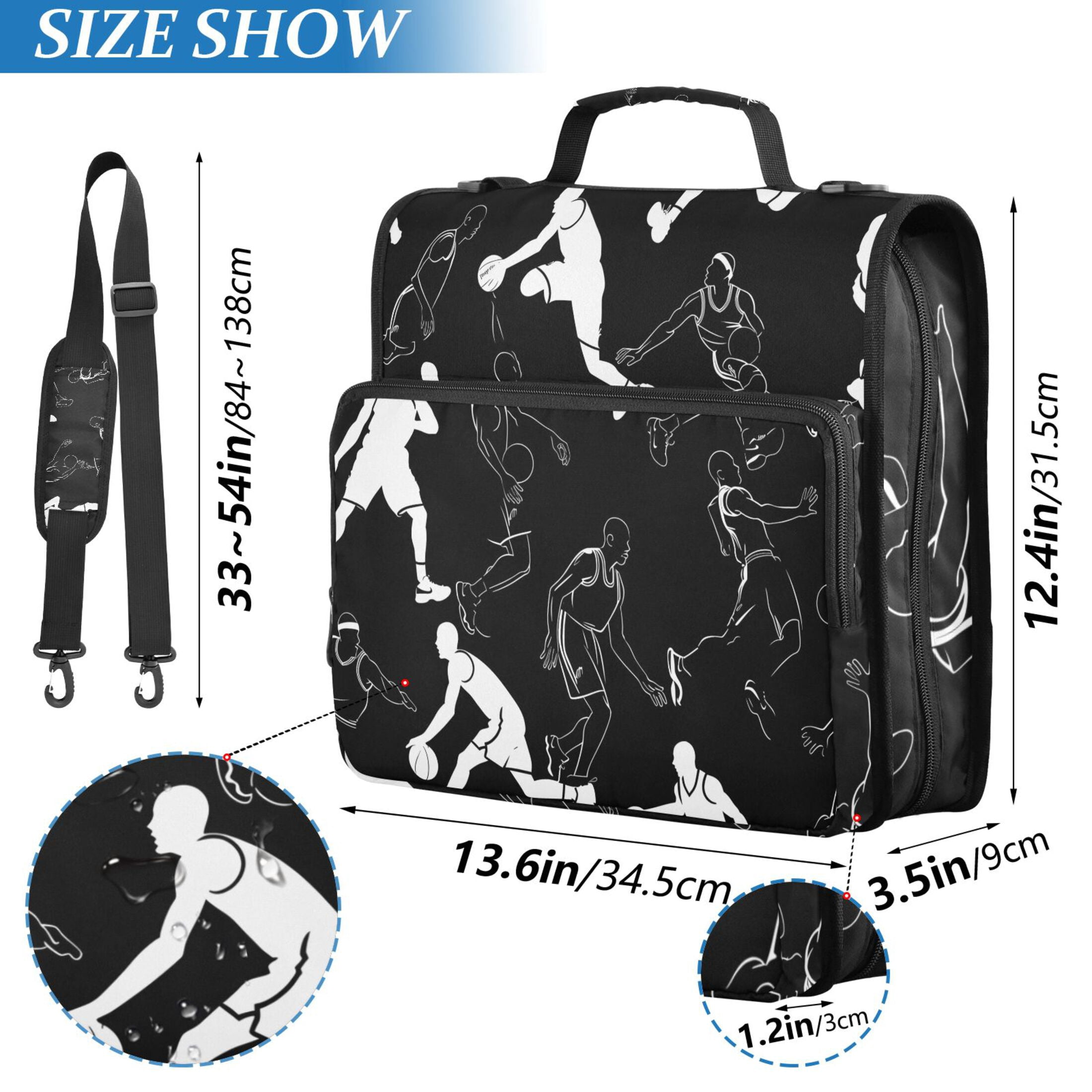 ALAZA Zipper Binder Basketball Players 3 Ring Trapper Keeper File Folder Organizer Bag