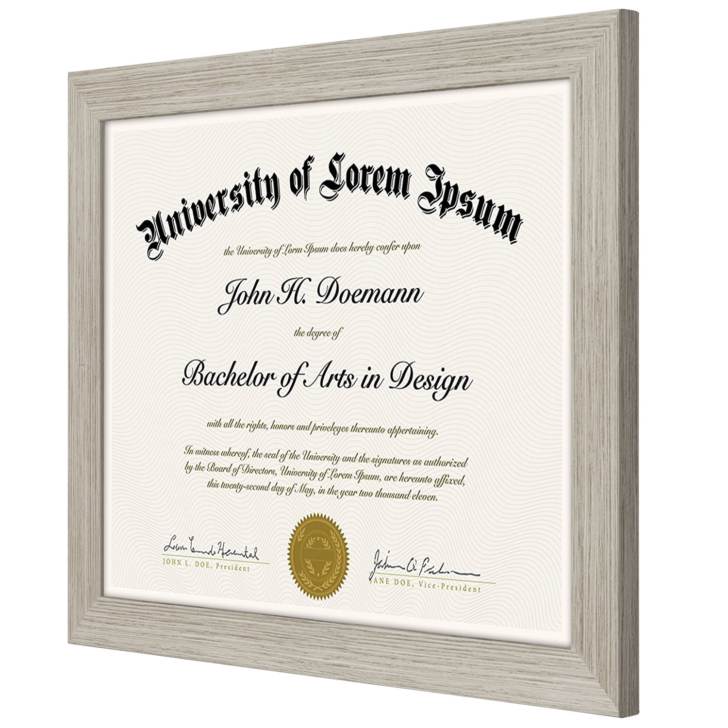 Americanflat 8.5x11 Diploma Frame in Drift Wood with Shatter Resistant Glass - Horizontal and Vertical Formats for Wall and Tabletop