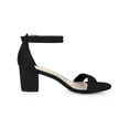 thumbnail image 3 of BLISSFUL STEP Women's Open Toe Ankle Strap Block Heel Sandals Black 7.5, 3 of 7