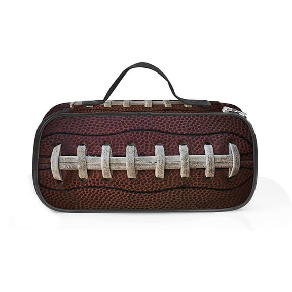 A Football Design Pencil Bag Large Capacity Handheld Storage Case Stationery Organizer Pouch For Students
