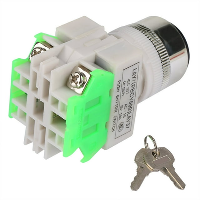 3 Position Key Switch, Key Operated Switch 22mm 220V 5A Switch 1 OFF 2 ON 3 Position Momentary Transfer Switch for, Key Operated Switches