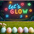 thumbnail image 5 of Neon Theme Let's Glow Banner Creative Decorative Glow in the Dark Neon Party Banner for Music Event Dance Party Kids Celebration, 5 of 7