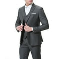 thumbnail image 4 of Cloudstyle Men's 3-Piece 2 Buttons Slim Fit Solid Color Jacket Smart Wedding Formal Suit, 4 of 7