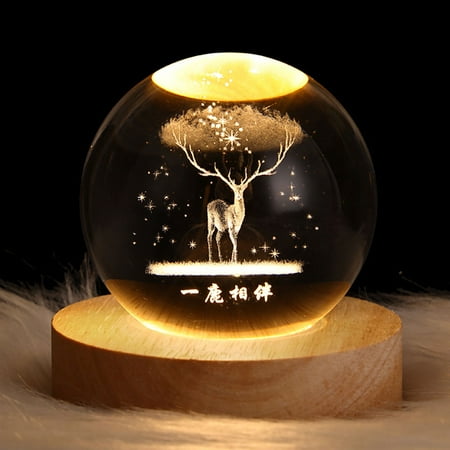 

Unique luminous star system astronaut crystal ball night light Usb power bed warming lamp Christmas children’s gift night light