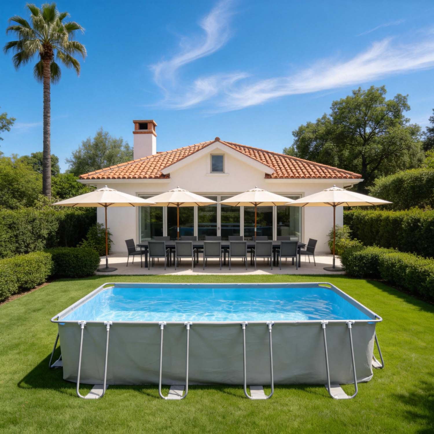 Intex 16ft X 8ft X 42in Prism Frame Rectangular Pool Set - Walmart.com