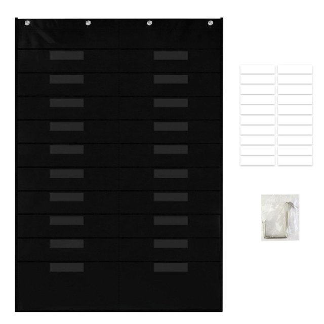 cronograma de bolsillo Carpetas multiusos para colgar en la pared, horario diario con 4 ganchos, 20 bolsillos, organizador de archivos colgantes para papel Fanmusic cronograma de bolsillo