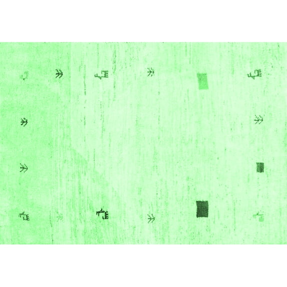 Ahgly Company Indoor Rectangle Solid Emerald Green Modern Area Rugs, 3' x 5'