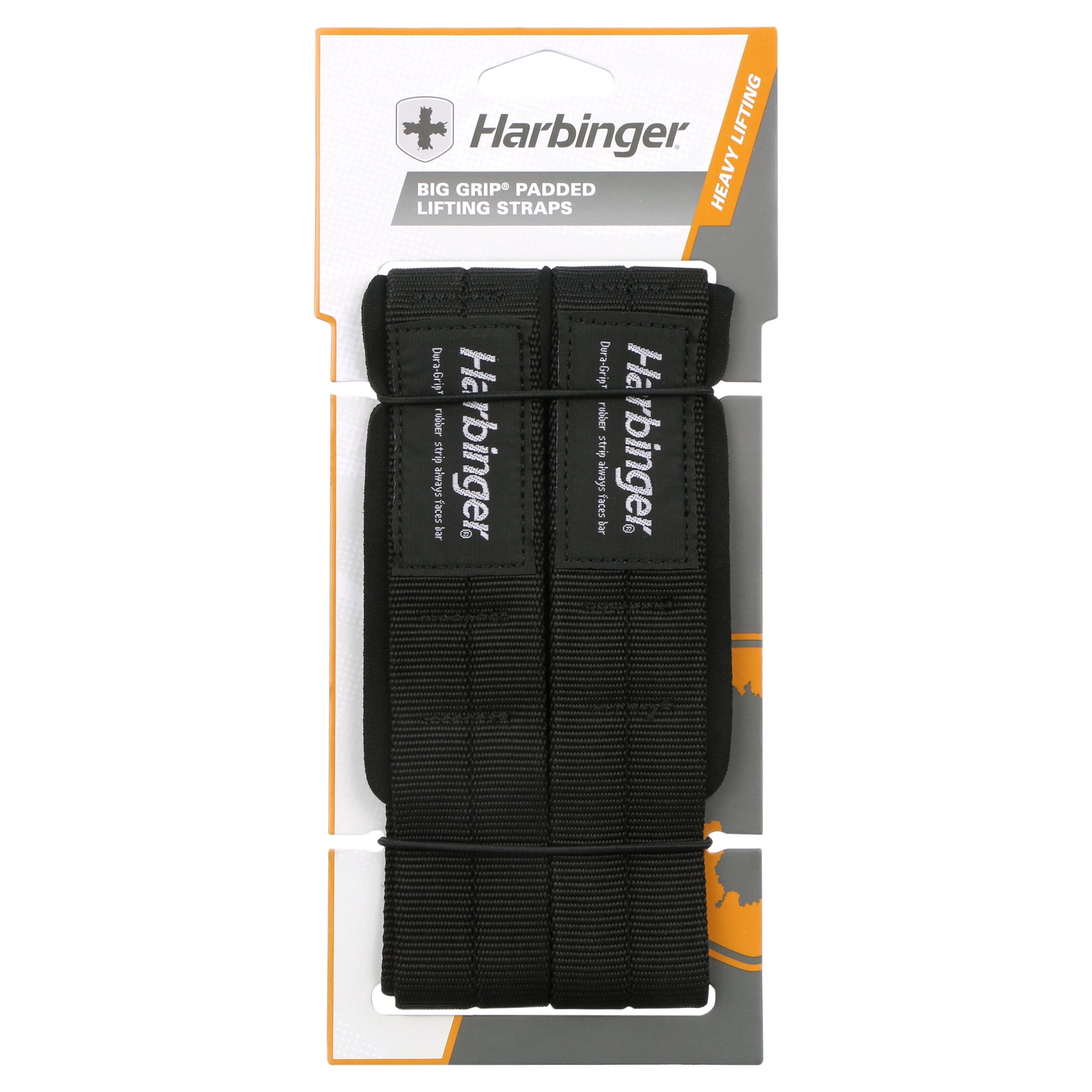 Harbinger Big Grip No-Slip Nylon Lifting Straps with DuraGrip (Pair), Padded