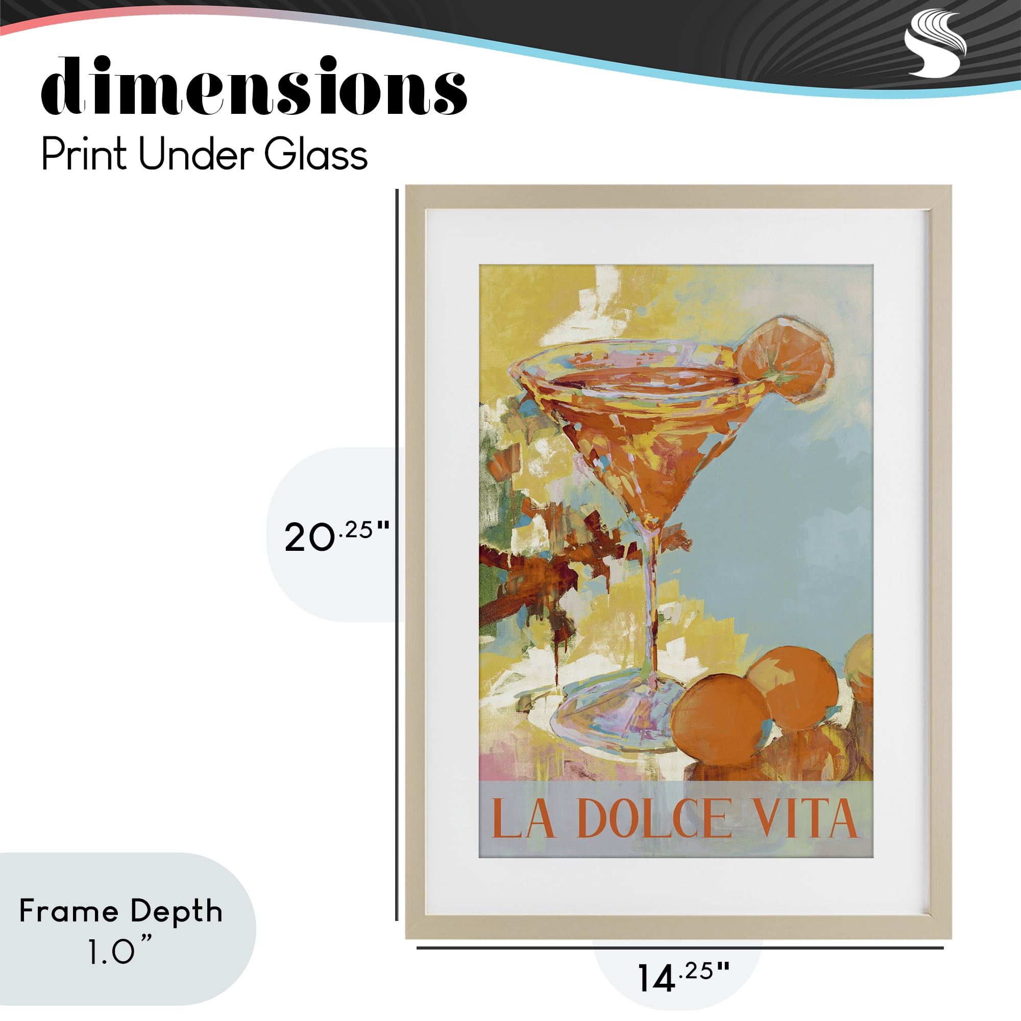 Stupell Industries La Dolce Vita Citrus Cocktail Birch Framed Print Under Glass, design by Jane Slivka