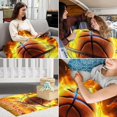 thumbnail image 2 of Personalized Basketball Throw Blanket for Boys - 30" x 40" Inches Warm Soft Blanket for Lap, Couch, Office - Basketball Gifts for Basketball Lovers, 2 of 6