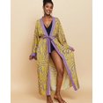 thumbnail image 7 of EDOLYNSA Zebra Printed Kimonos for Women Plus Size Bathing Suit Cover ups Loungewear with Belt Long Summer Cardigan, 7 of 7