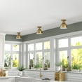 thumbnail image 3 of Evelyn&Zoe 8" Gold/Black Semi Flush Mount, 3 of 5